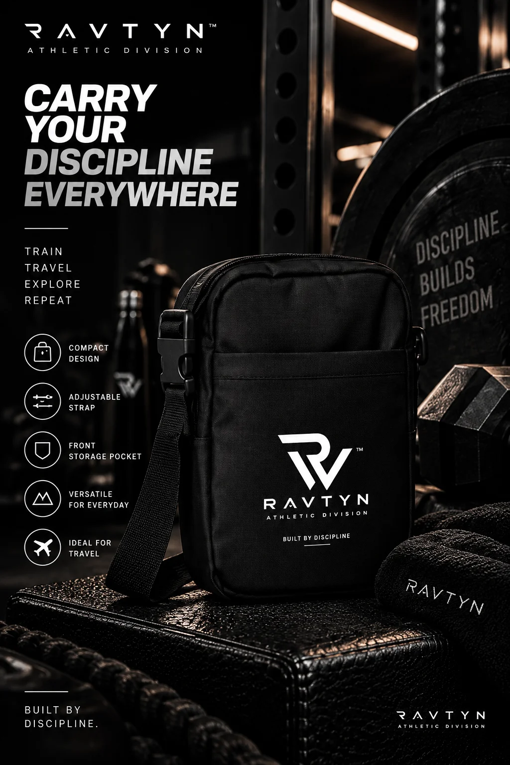 RAVTYN Essential Utility Crossbody Bag — Black product image (1)
