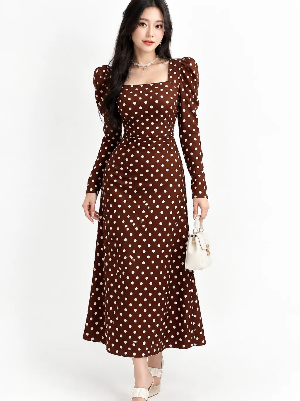 Feyla New French Vintage Design Back Cinched Waist-Cinched Slimming Elegant Dress For Vacation And Party product image (3)