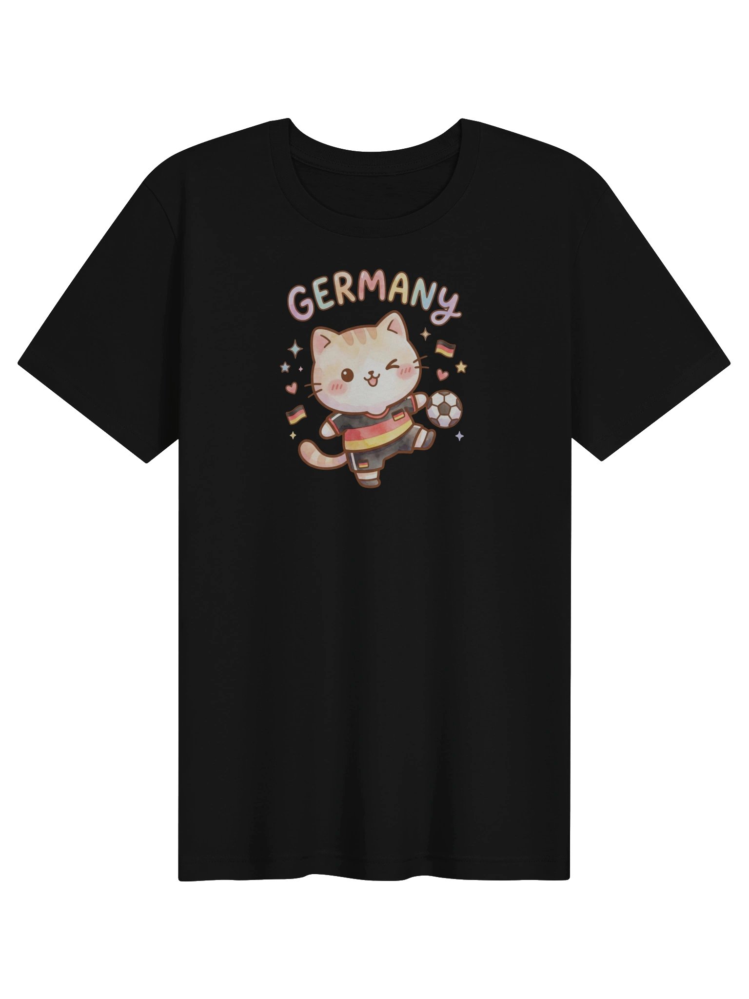Germany Soccer Cat Shirt, Cute Germany Fan Tee, Kawaii Football Supporter T-Shirt product image (1)