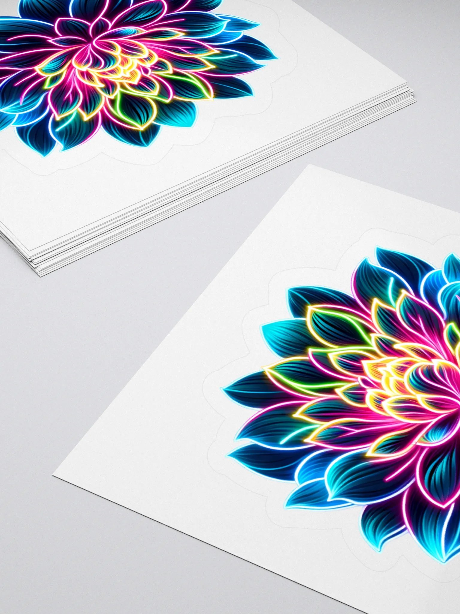 Radiant Neon Lotus Bloom Sticker product image (11)