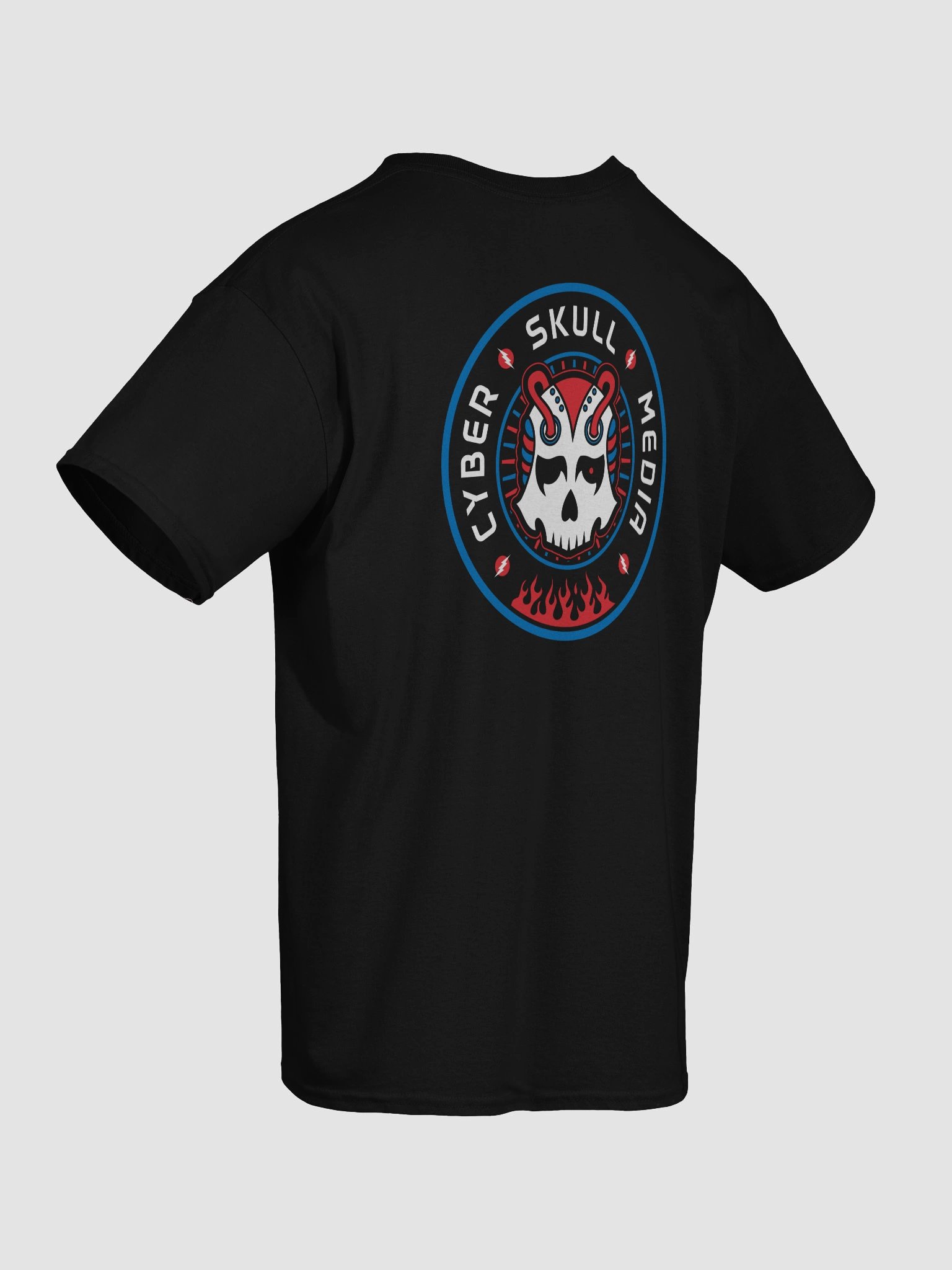 Red, White, & Blue Cyber Skull Media Logo Tee v2 (Basic) product image (6)
