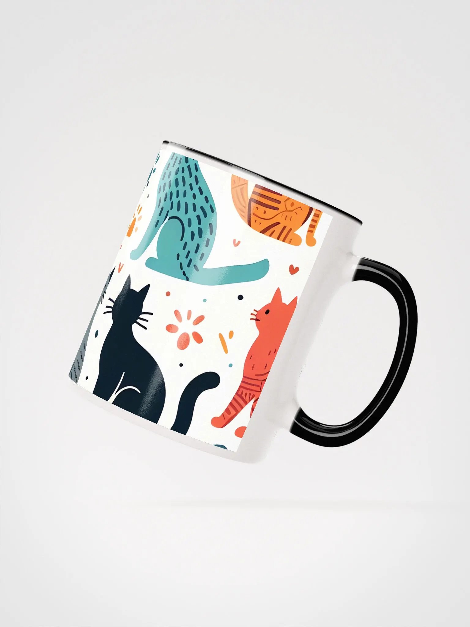 Whimsical Cats Mug with Color Inside product image (2)