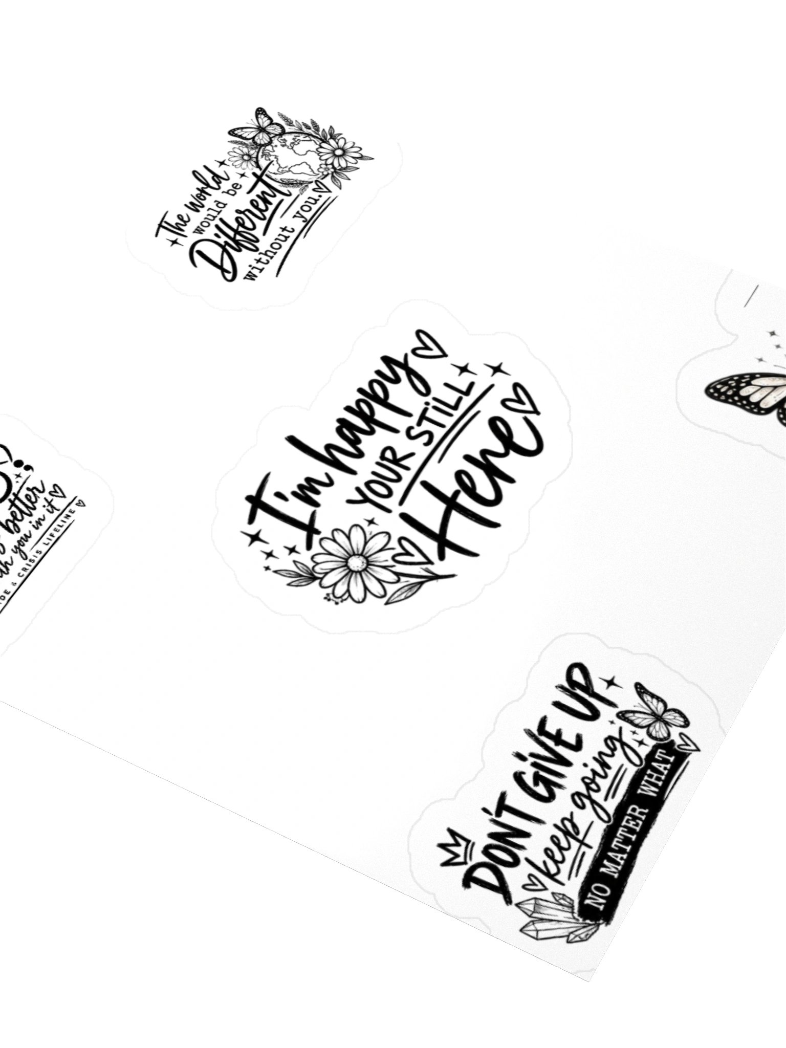 You Matter Mental Health Sticker Collection | Black & White Edition product image (3)