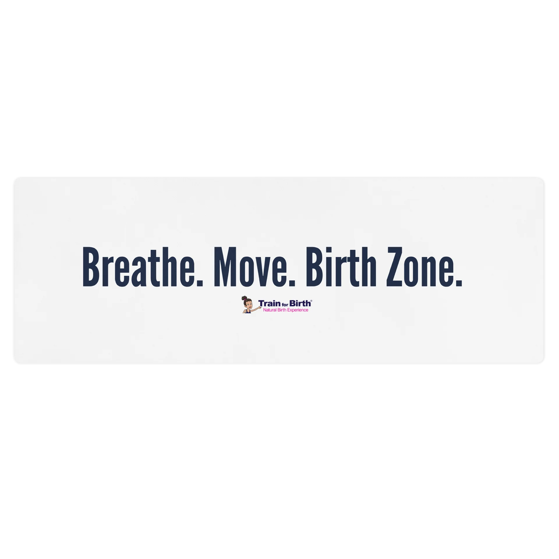 Train for Birth® Breathe Move Birth Zone White/Navy Yoga Mat product image (1)