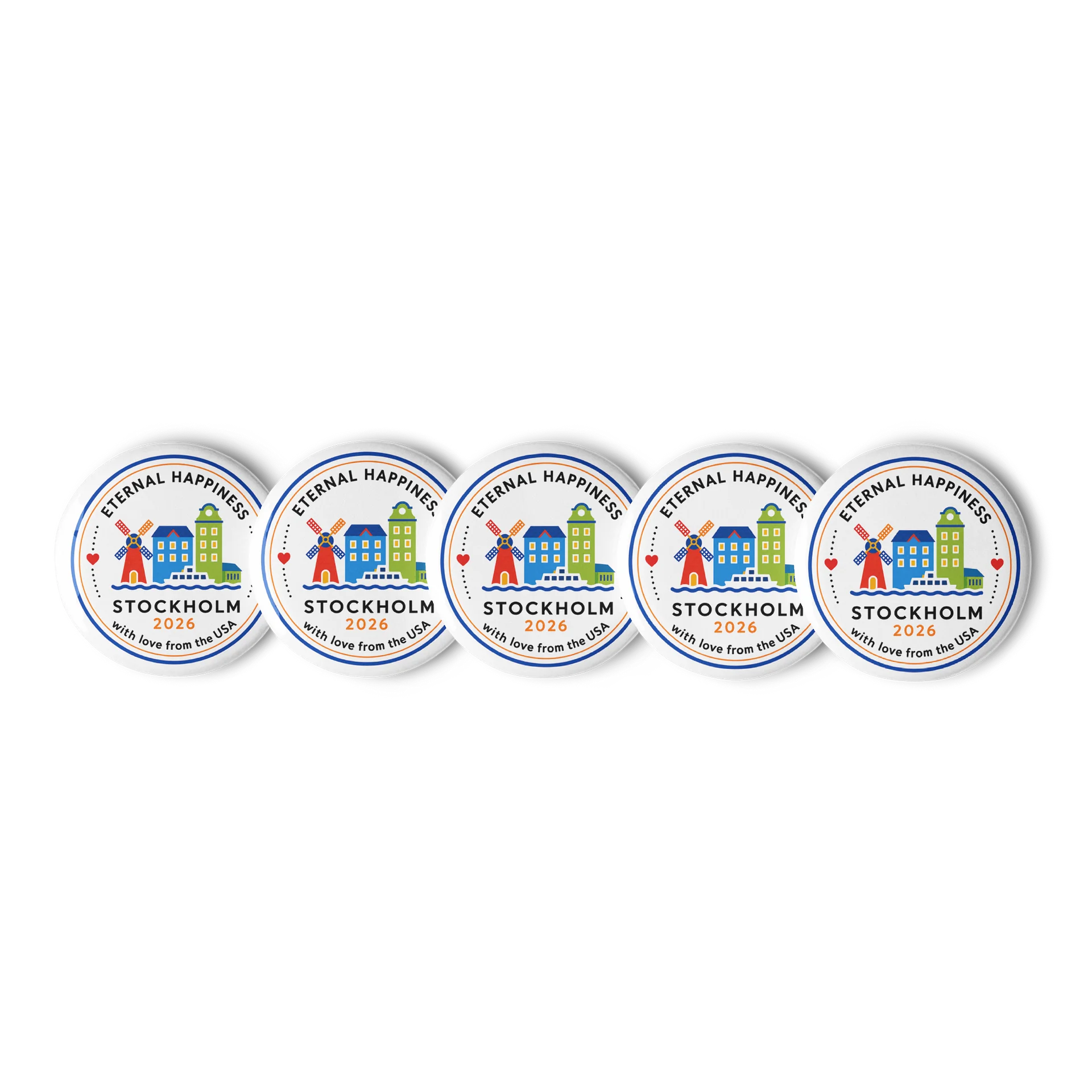 Eternal Happiness Stockholm 2026 Pin – With Love from the USA product image (2)