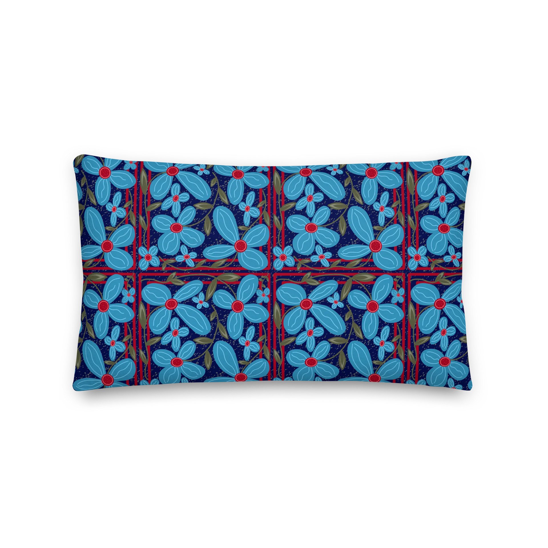 Posey Blue – Premium All-Over Print Pillow product image (1)