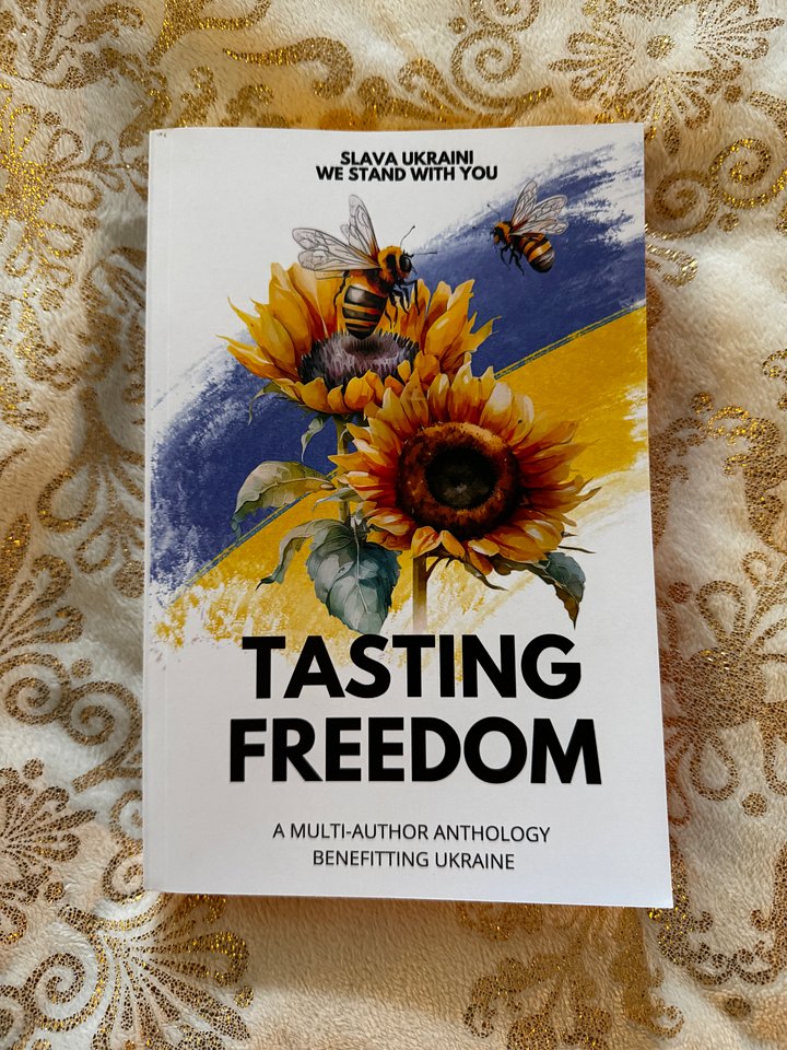 SOLD OUT AND NOW OUT OF PRINT! TASTING FREEDOM: SLAVA UKRAINI - Sunflower-Yellow Page Edges, Signed and Personalized by Shannon Delany product image (1)
