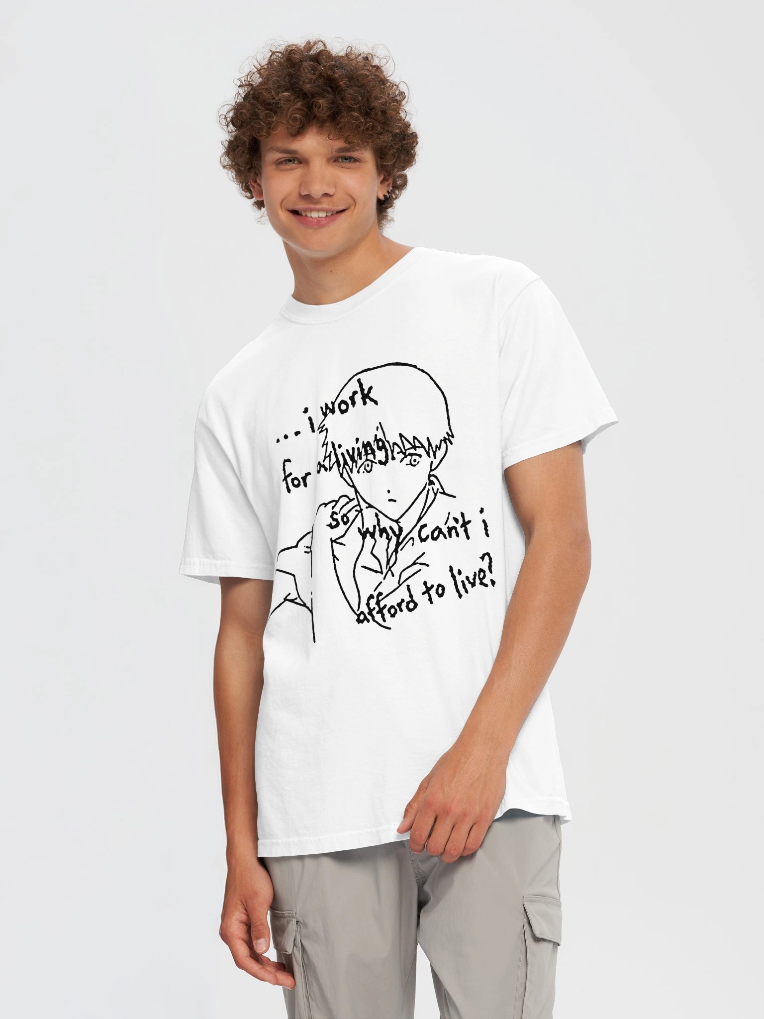 WORK FOR LIVING ! T-shirt. white vers. product image (2)