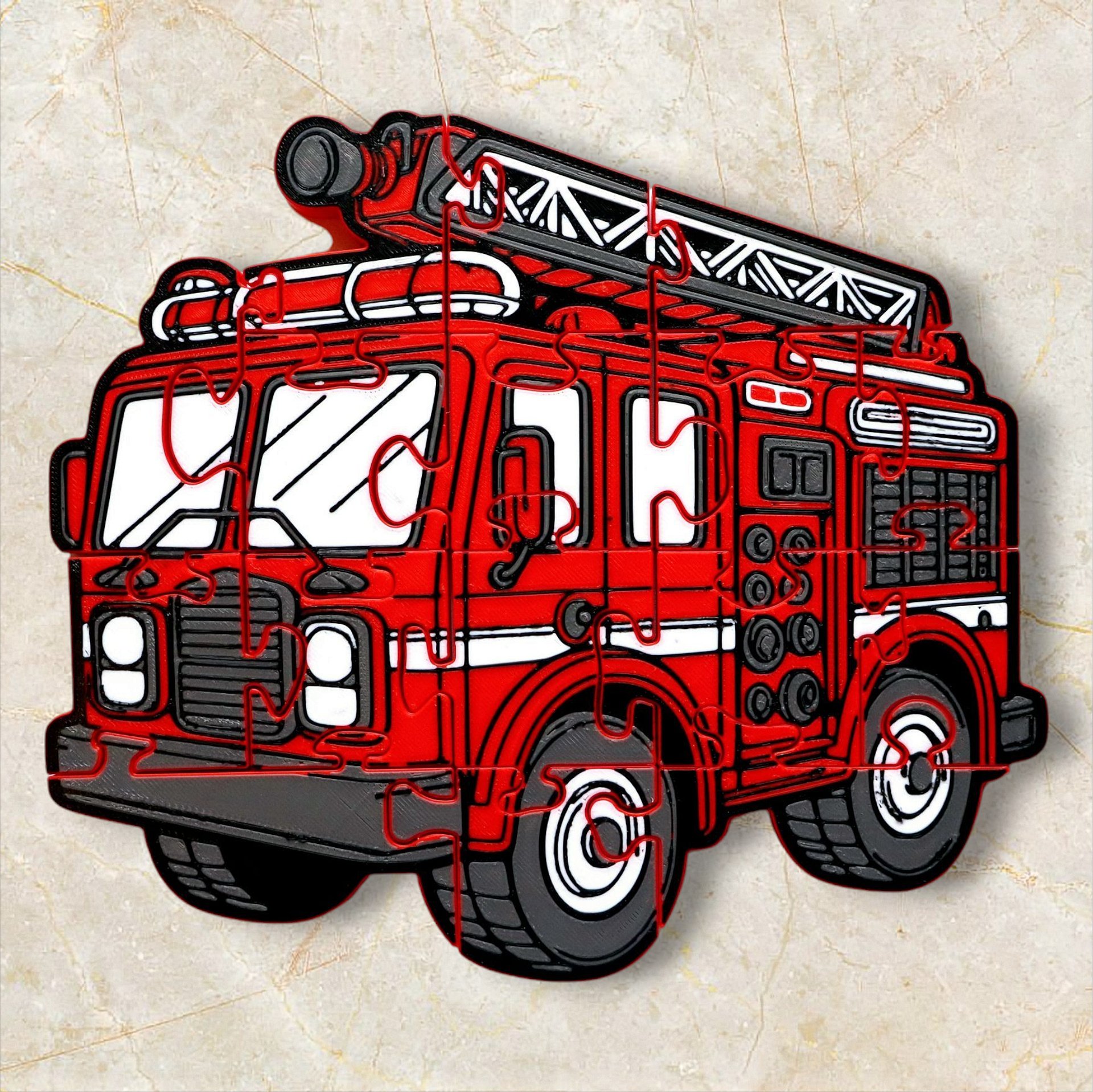 Fire Truck 3D Printed Jigsaw Puzzle – Ready for Rescue! product image (1)