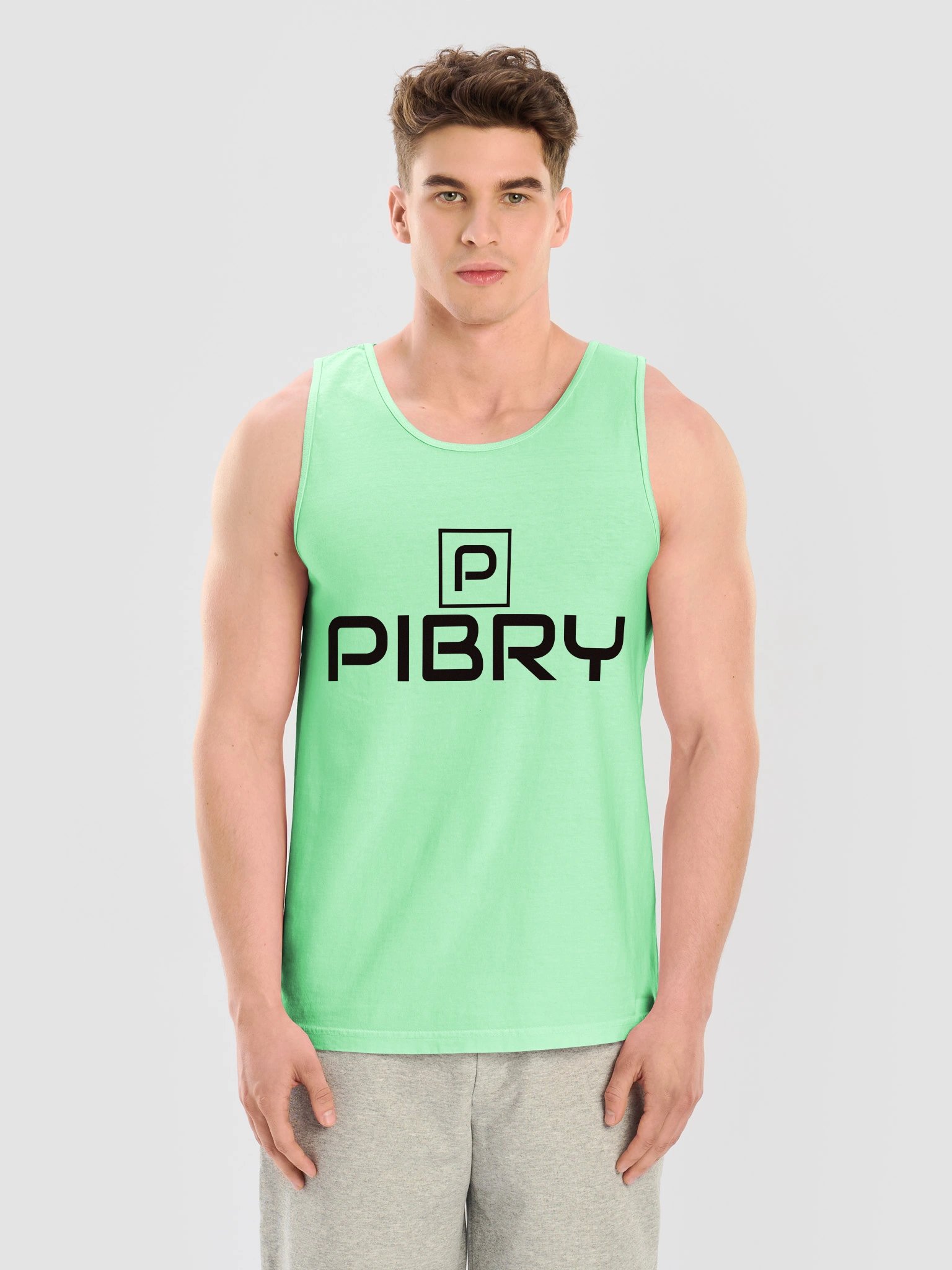 PIBRY Vintage Stacked Logo Tank – Black Logo product image (1)