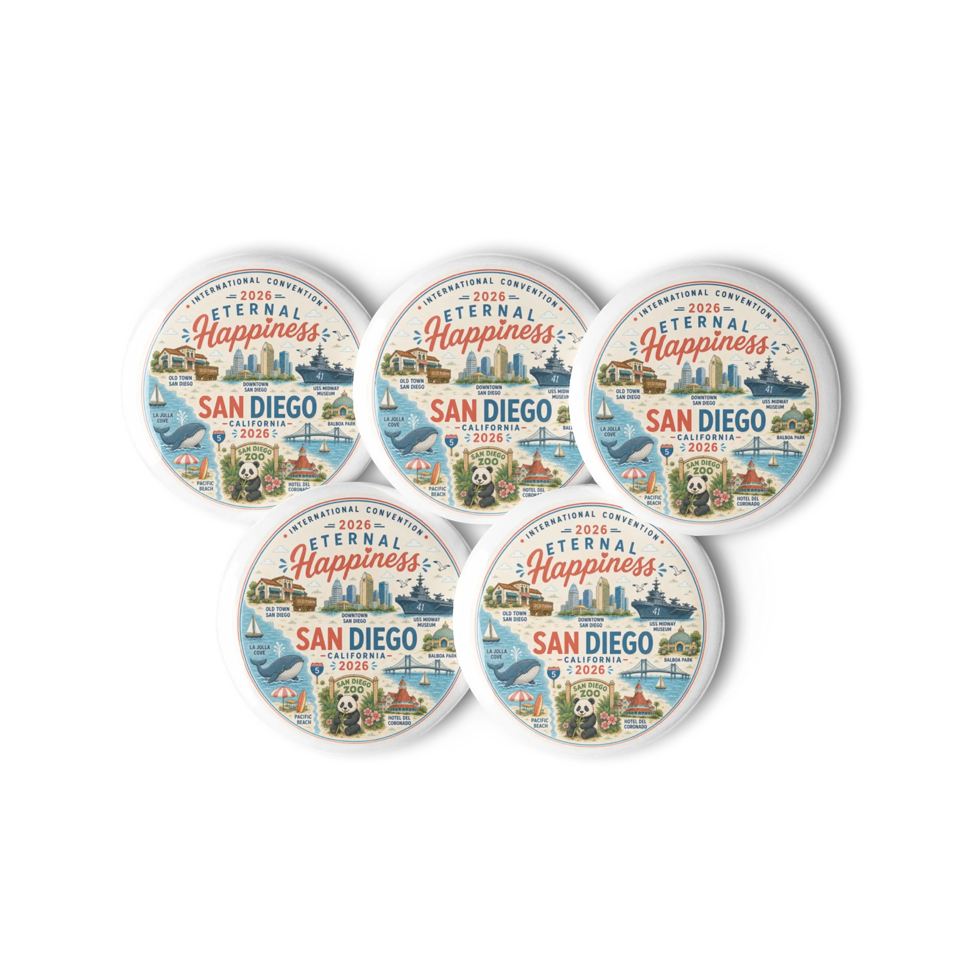 Eternal Happiness 2026 San Diego California Landmarks Pin product image (1)