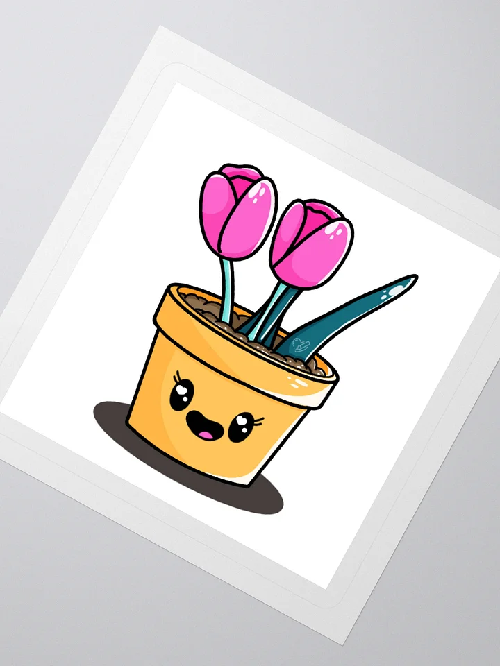 Cute Tulip Potted Plant Kiss Cut Sticker product image (2)