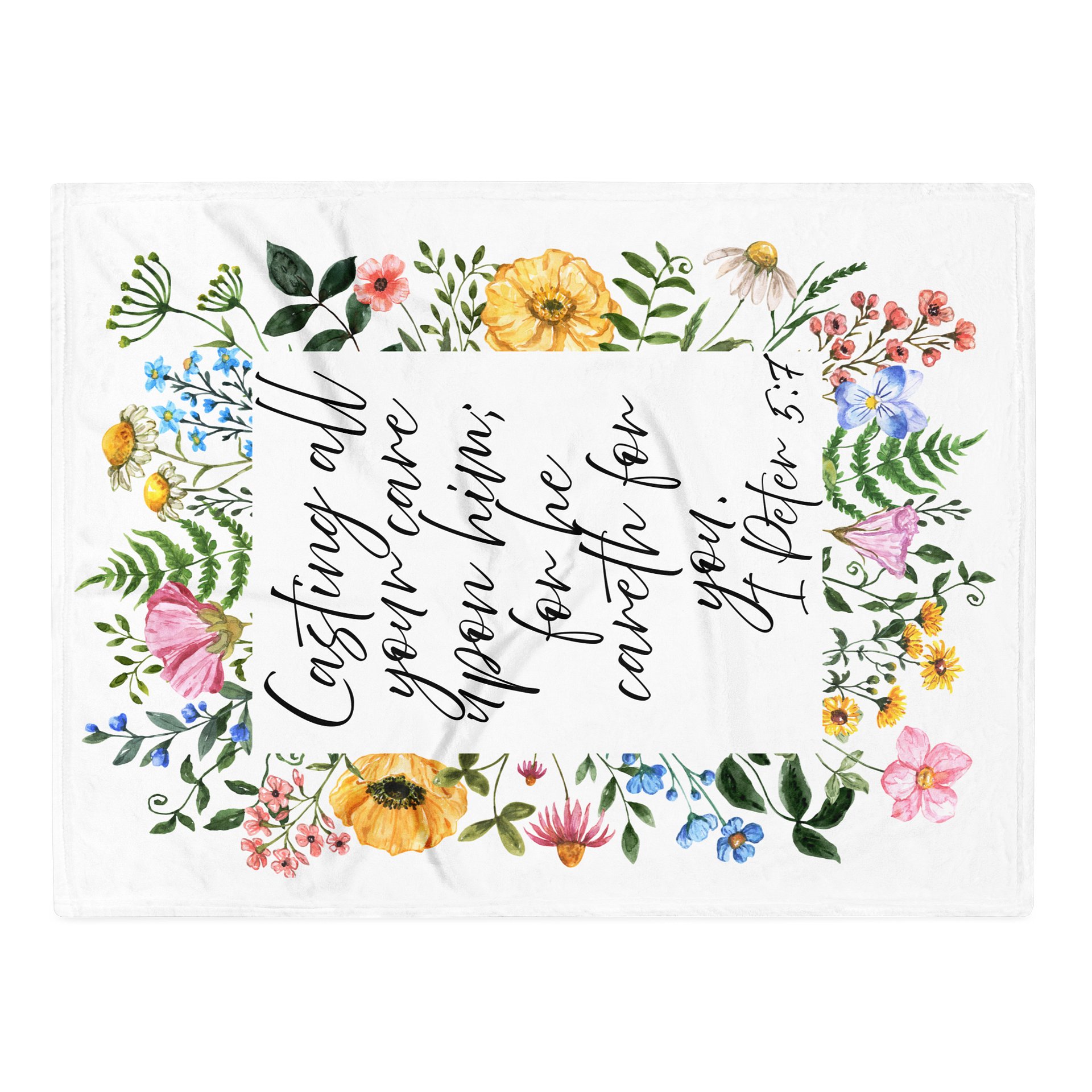 1 Peter 5:7 Throw Blanket product image (2)