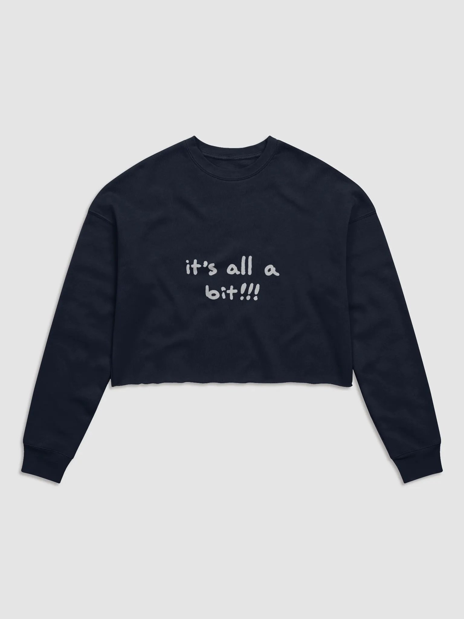 “It’s all a bit!!!” (white design) Women's Fleece Crop Sweatshirt product image (34)