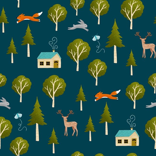 Cozy Cabin and Forest Animals