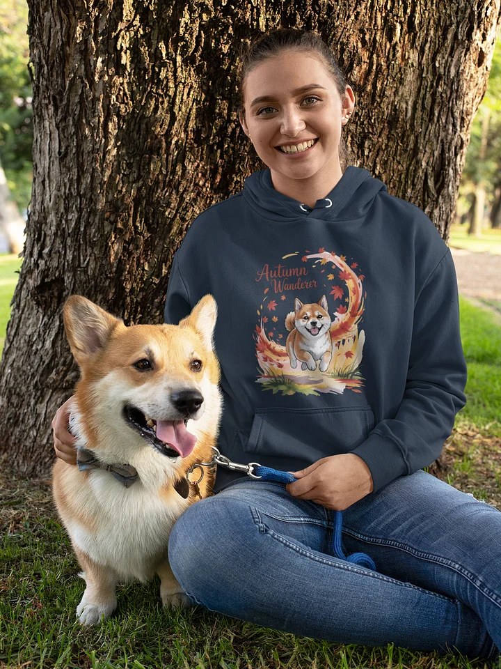 "Autumn Wanderer" Shiba Inu Hoodie | Cozy Fall Dog & Leaves Sweatshirt | Cottagecore Apparel product image (1)