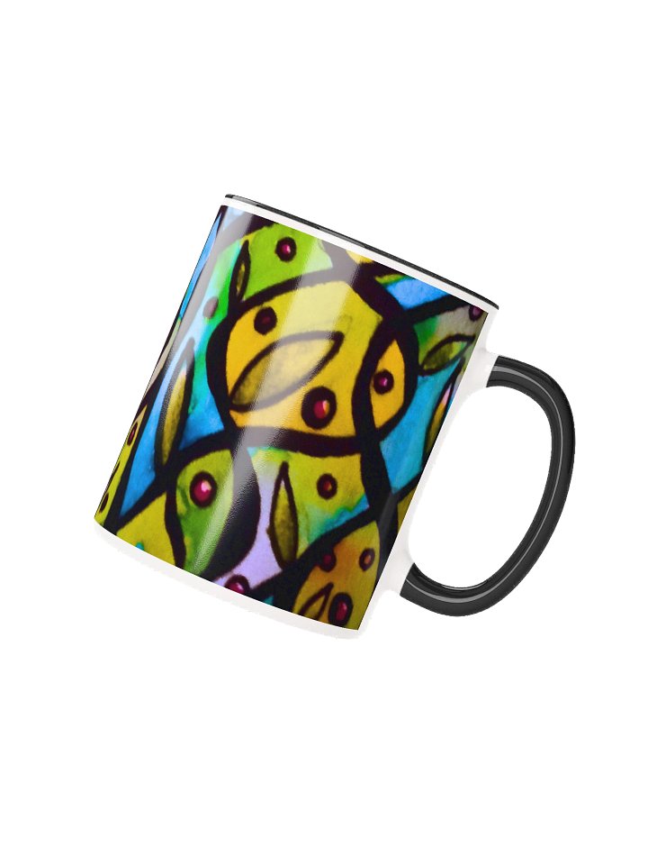 Ann's Original Seaweed Storm Watercolor Wash & Ink Artwork Accent Coffee Mug 11oz Microwave & Dishwasher Safe Glossy Ceramic with Colored Interior & Handle product image (11)