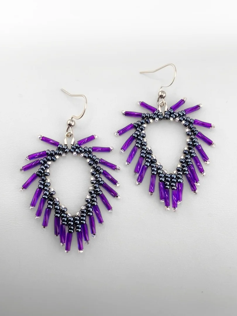 Beading Pattern - Bugle Bead Fringe Earrings product image (2)