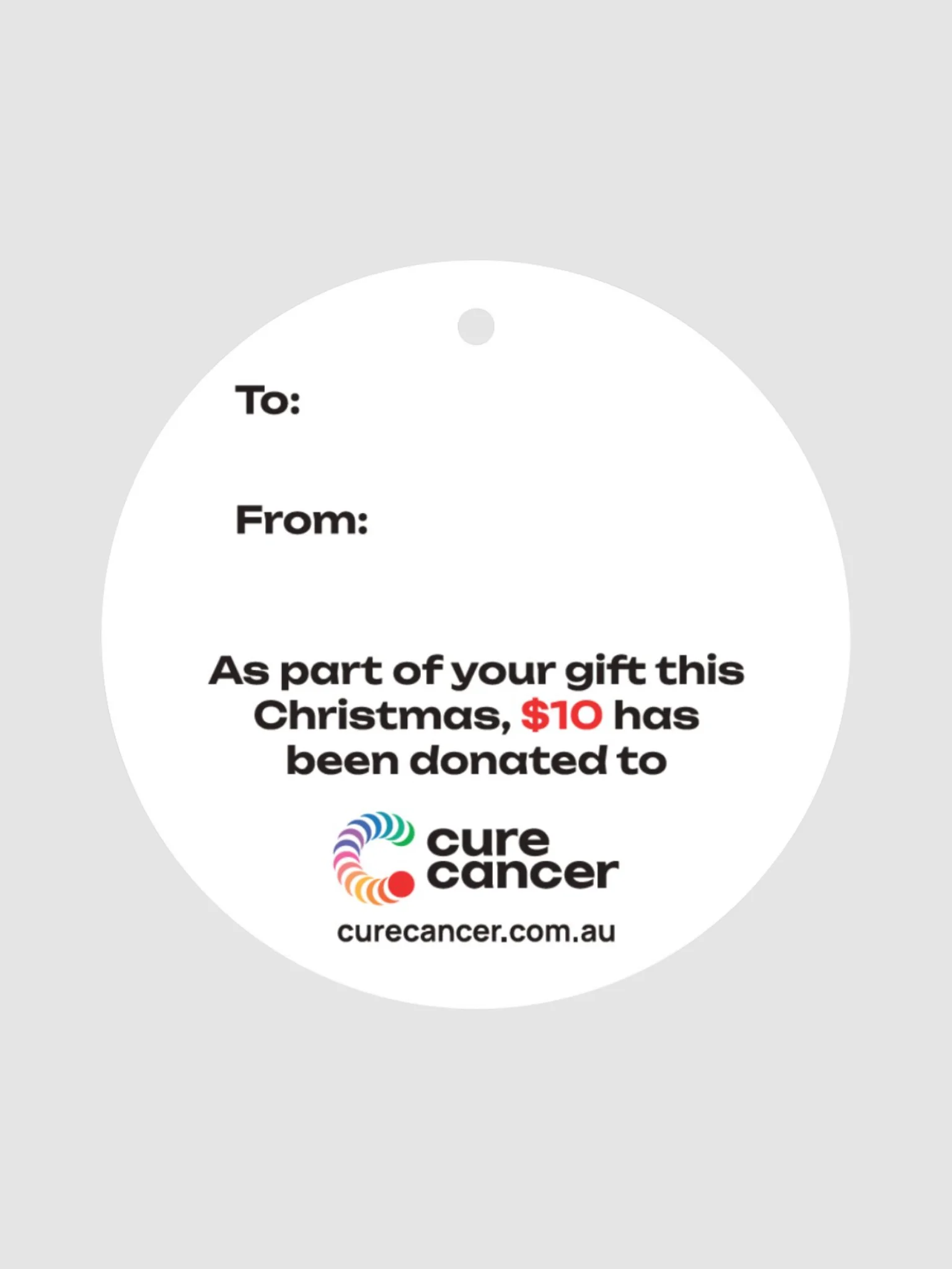 Cure Cancer | Red Xmas Gift Tag $10 product image (2)