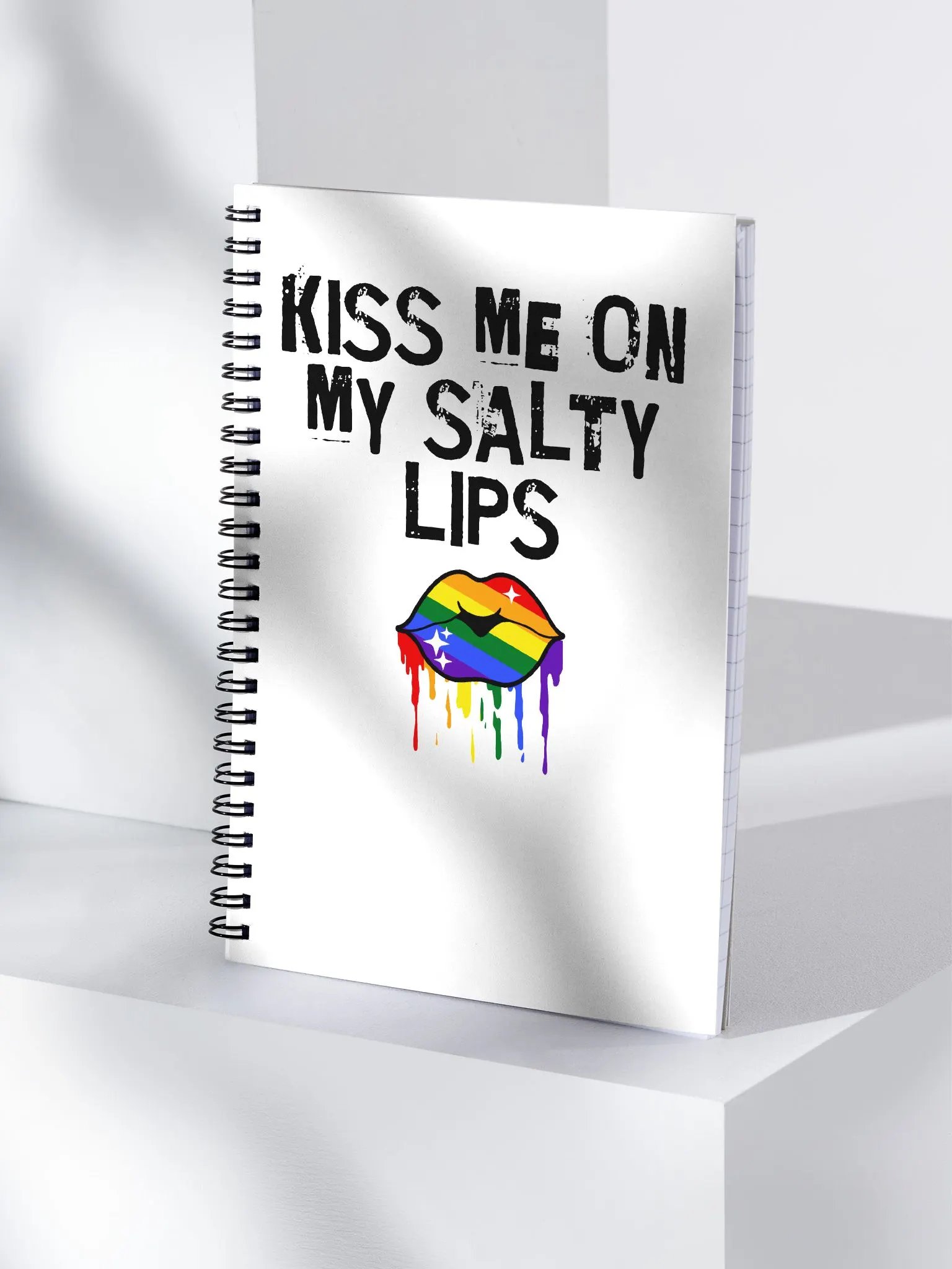 LGBTQ+ Notebook Kiss Me On My Salty Lips Rainbow (white) product image (4)