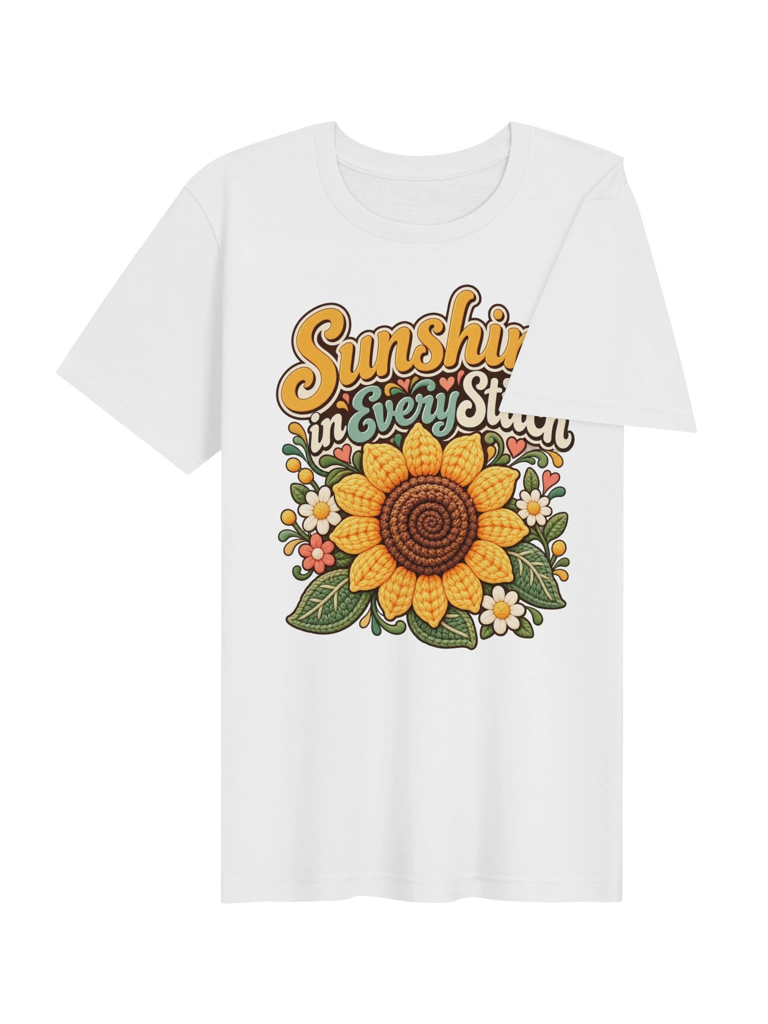 Sunshine in Every Stitch Crochet T-Shirt | Sunflower Yarn Lover Gift product image (4)