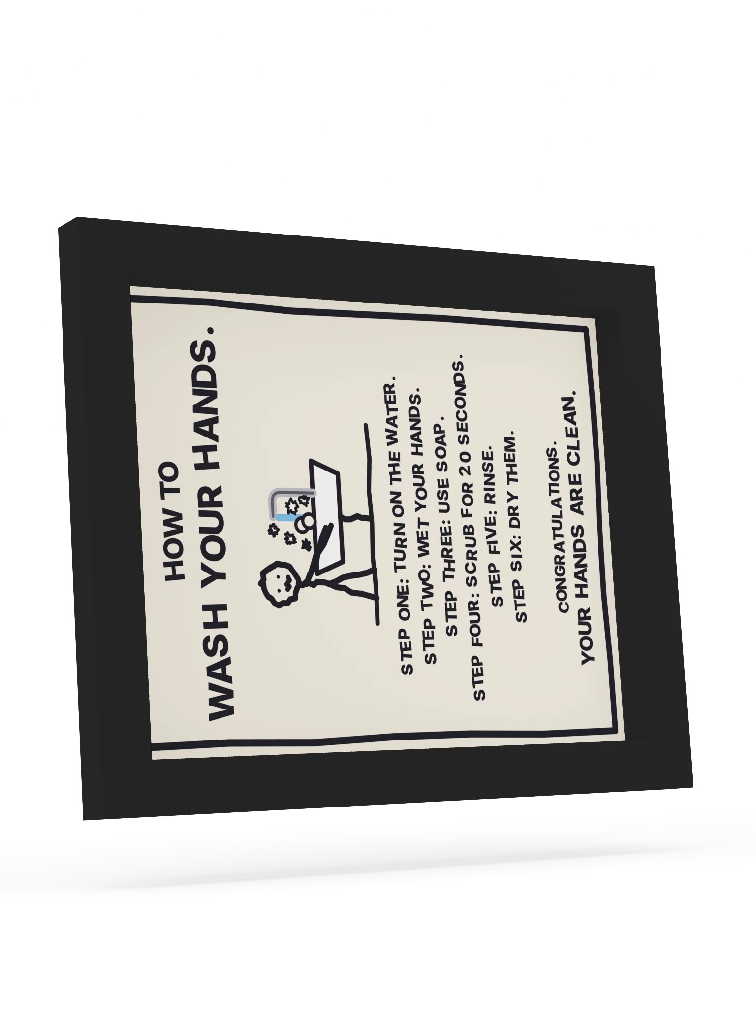 How to Wash Your Hands (Framed Bathroom Sign) product image (17)