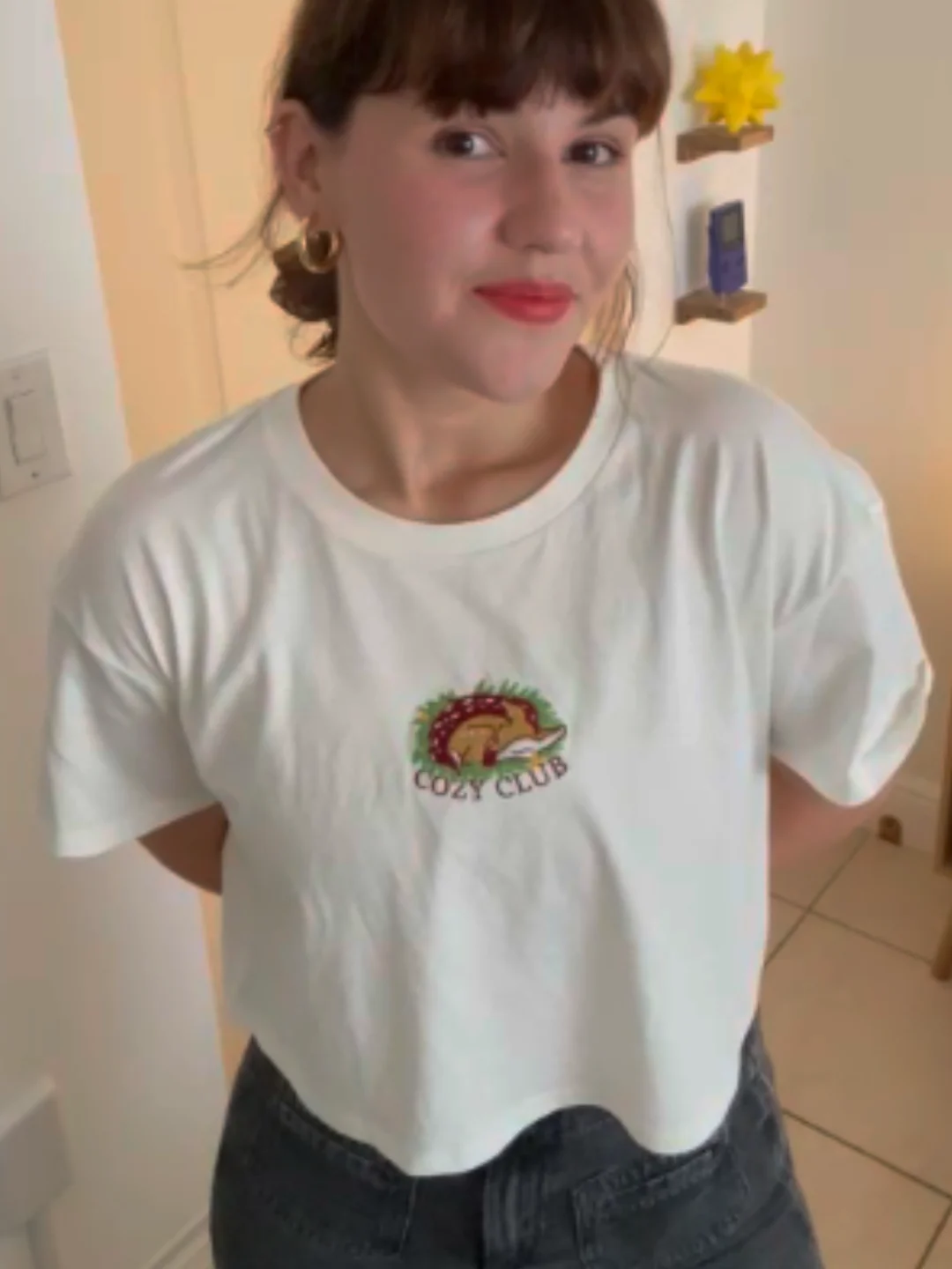 "Cozy Club" Embroidered Cropped Top product image (2)