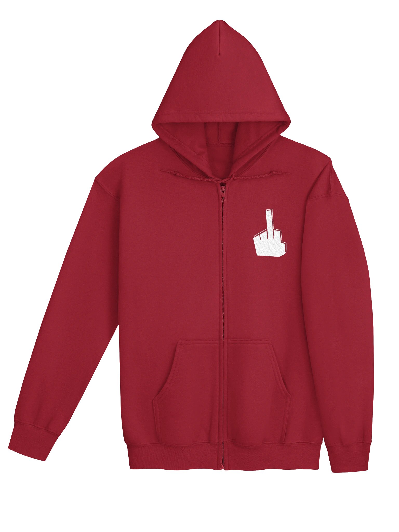 Sweat zip Doigt D'Honneur - Brodé ! (blanc) product image (4)