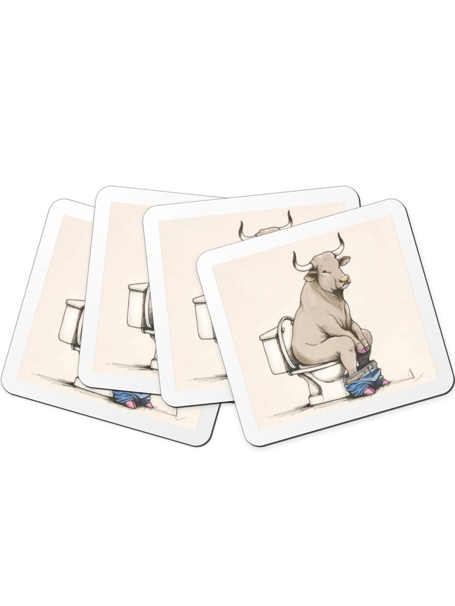 Bull on the Toilet Die-Cut Magnet product image (9)