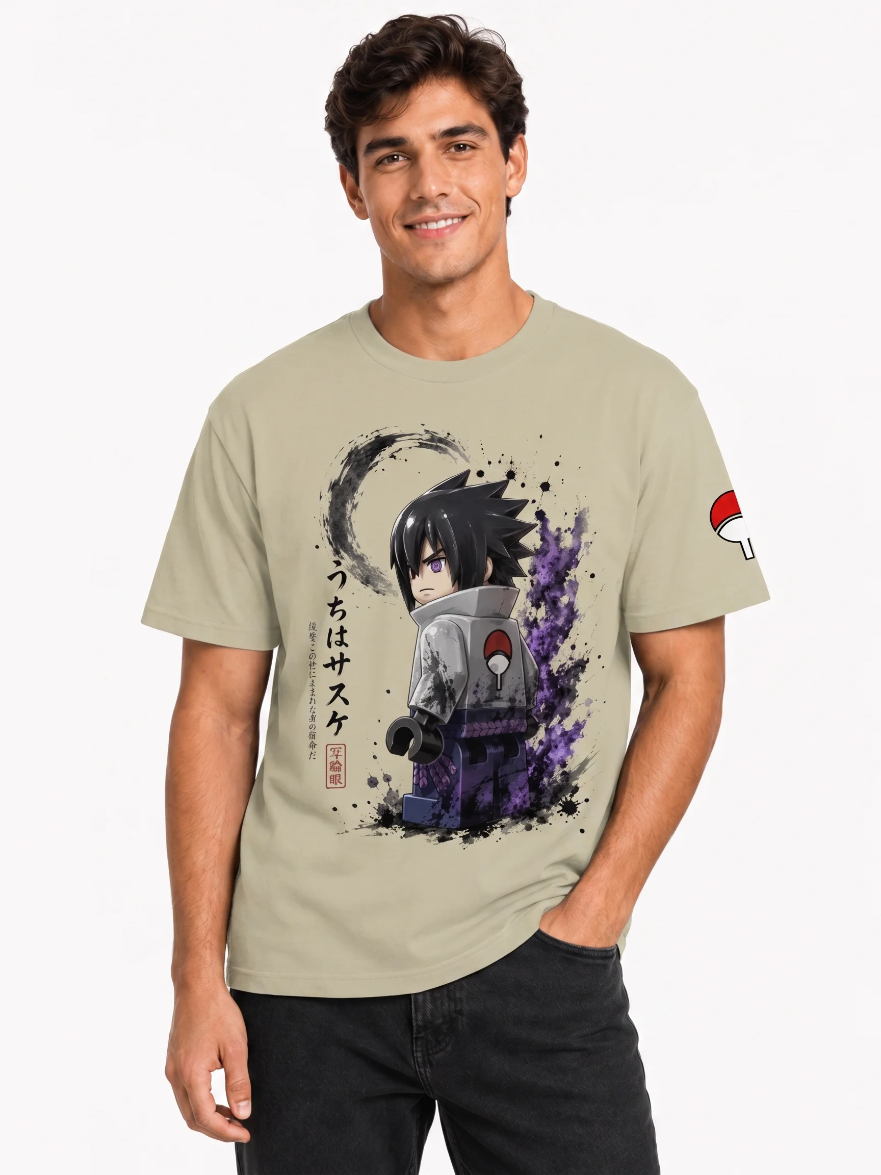 Sasuke Uchiha Lego-Style Graphic Tee product image (1)