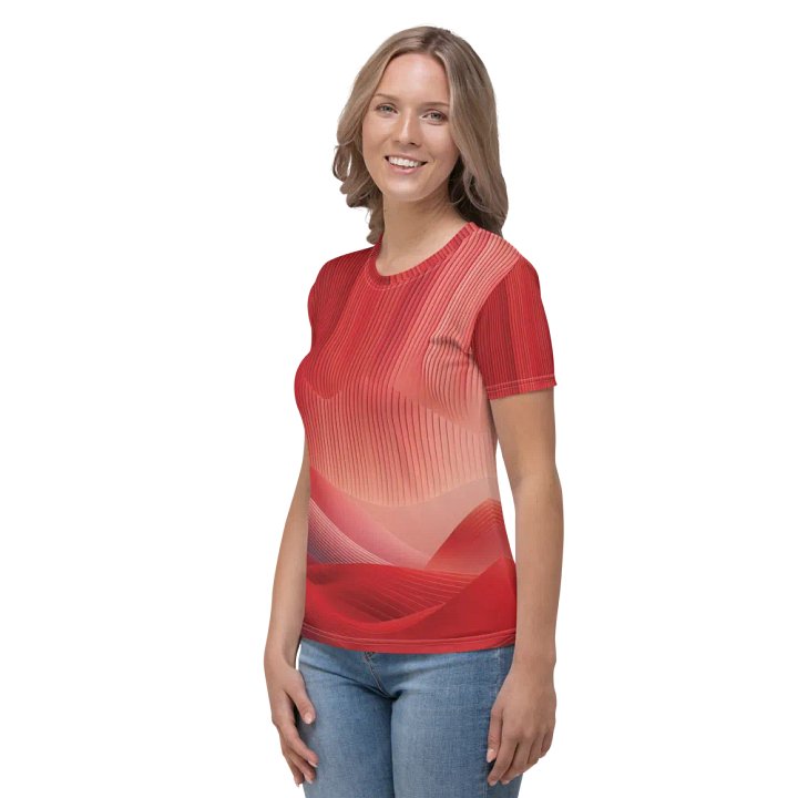 Women's Full-Print-2 Red Glitch Tee product image (2)