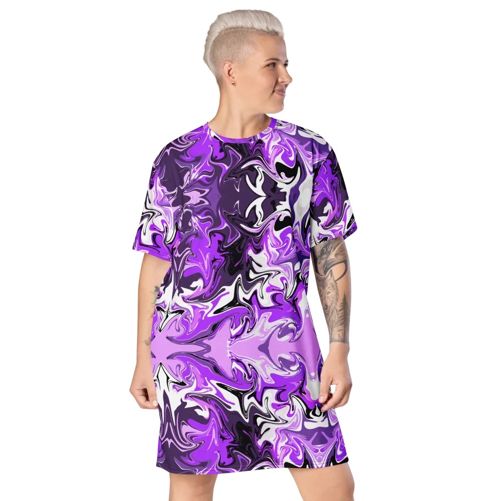 Purple Swirl Pattern T-Shirt Dress product image (6)