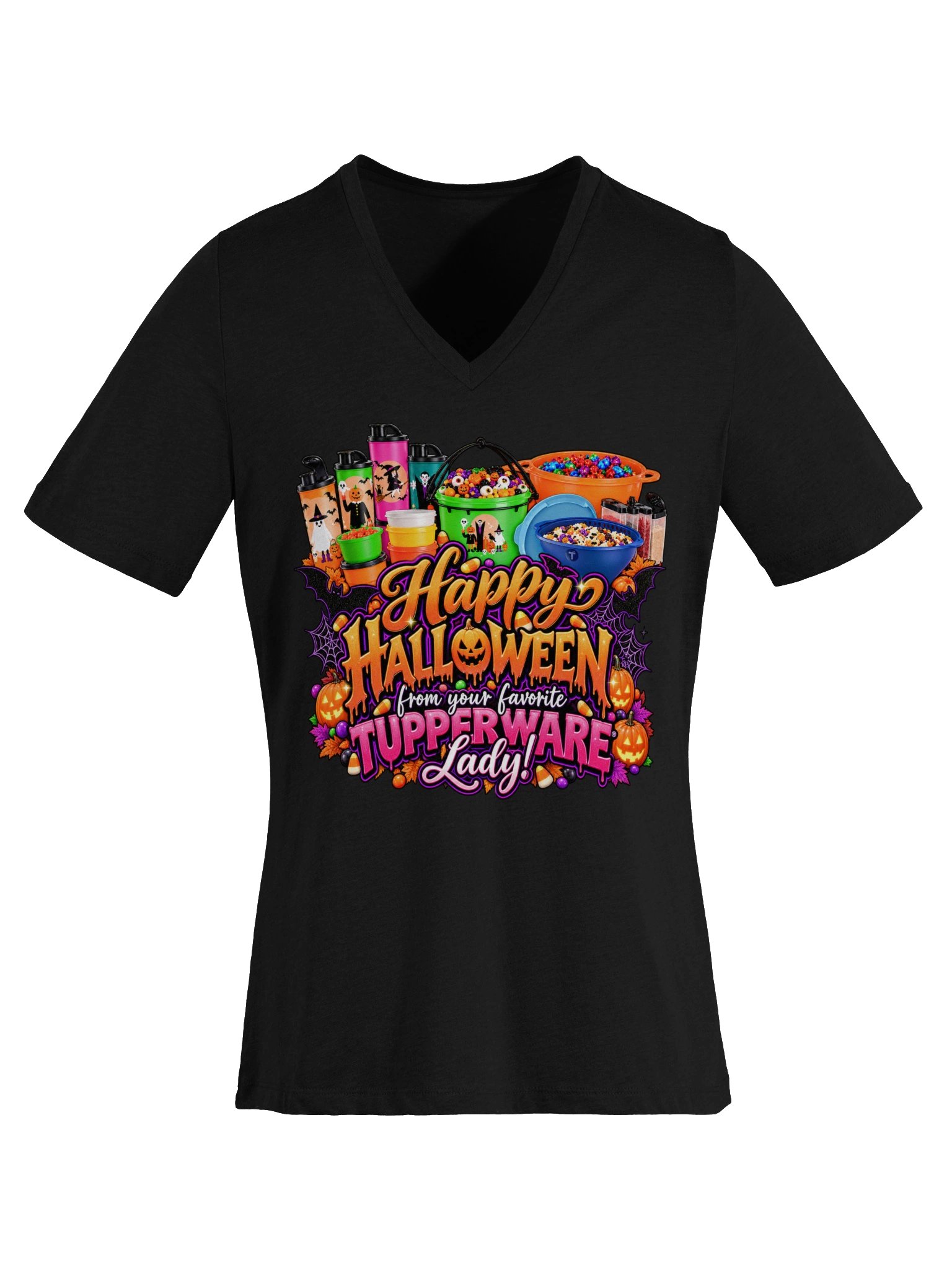 Halloween 2026 Tupperware V-Neck Tee product image (25)