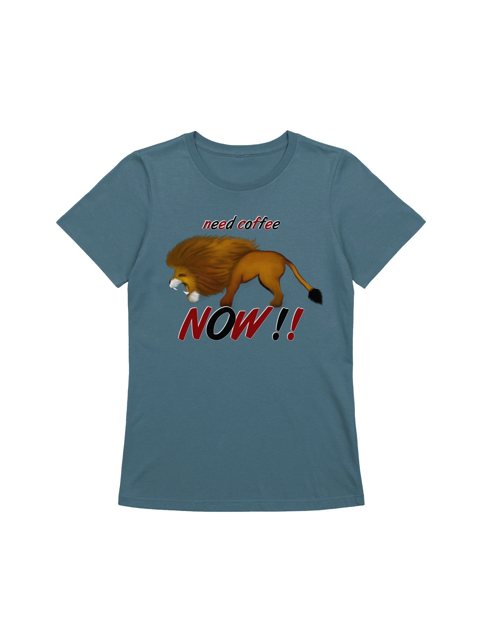 Lion "Need Coffee NOW" T-Shirt. Women's Bella+Canvas Supersoft Relaxed-fit T-Shirt product image (1)