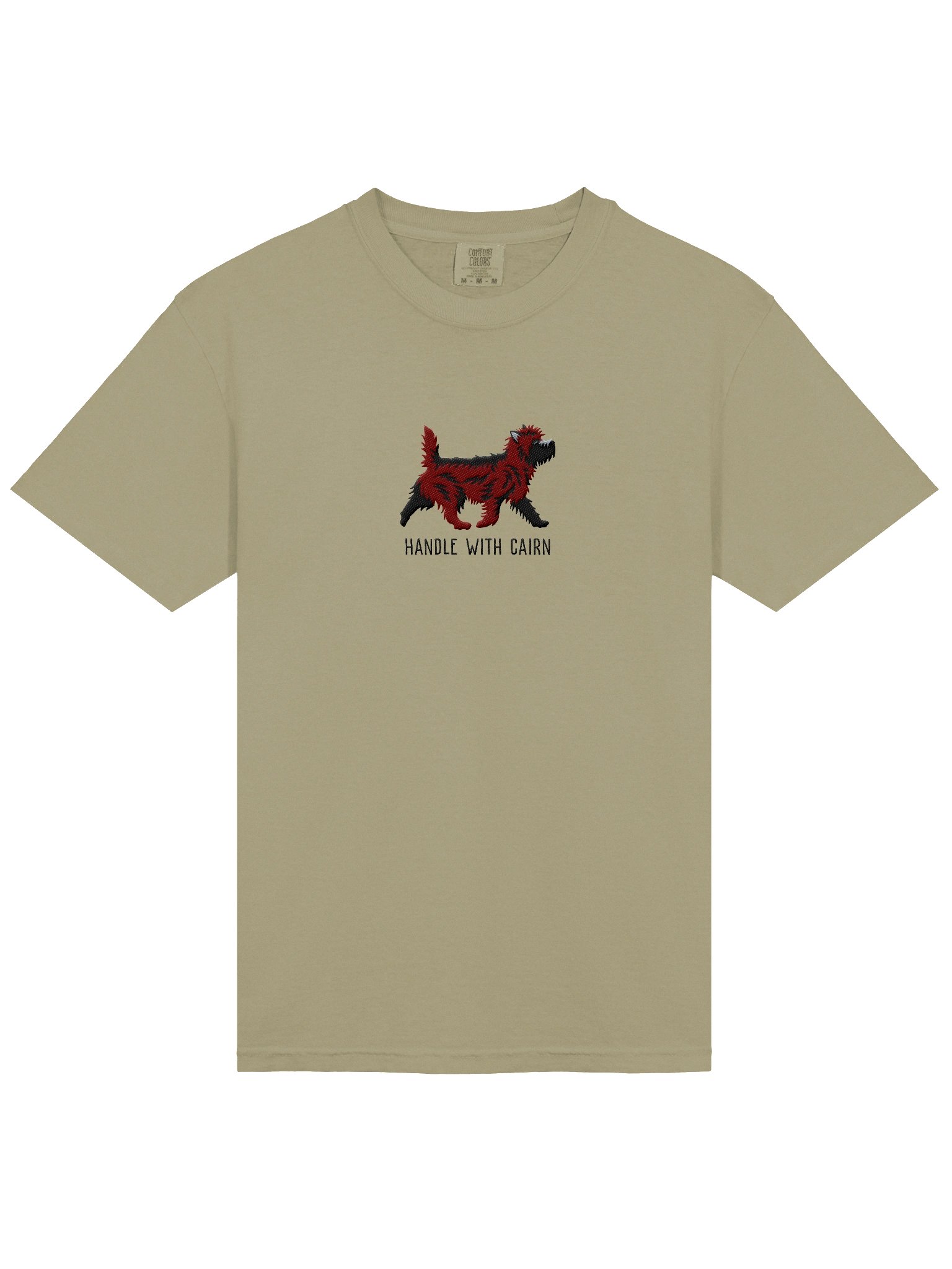 Handle with Cairn T-Shirt(Embroidered) of a Cairn Terrier(Red Brindle) product image (6)