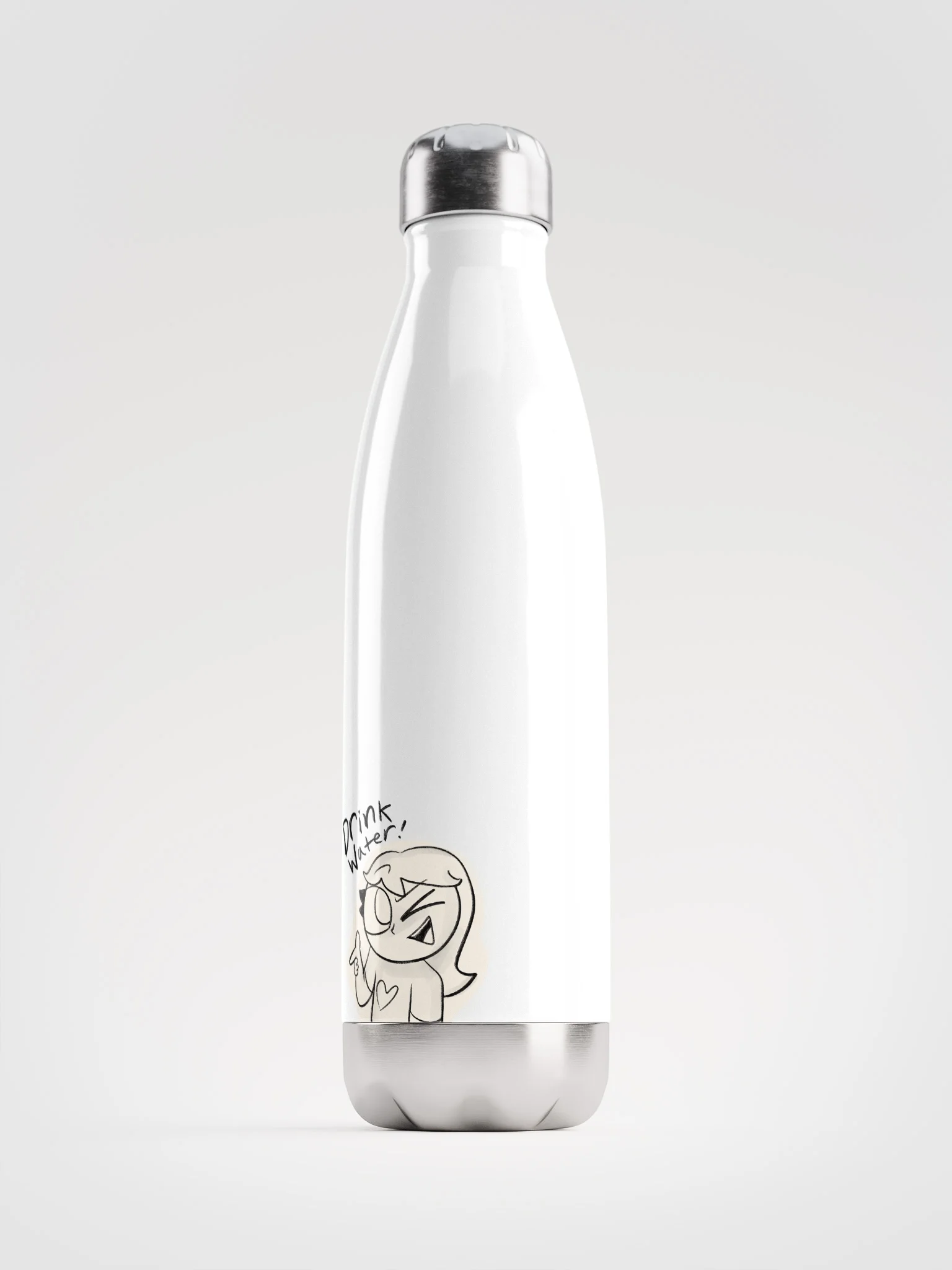 Indy "Drink Water" Water Bottle (White version) product image (1)
