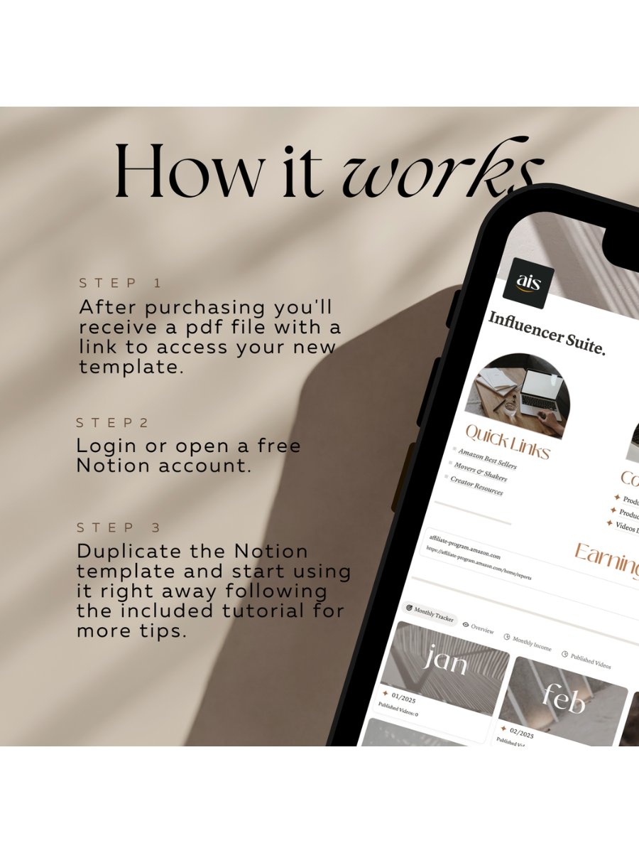 Amazon Influencer Notion Template product image (9)