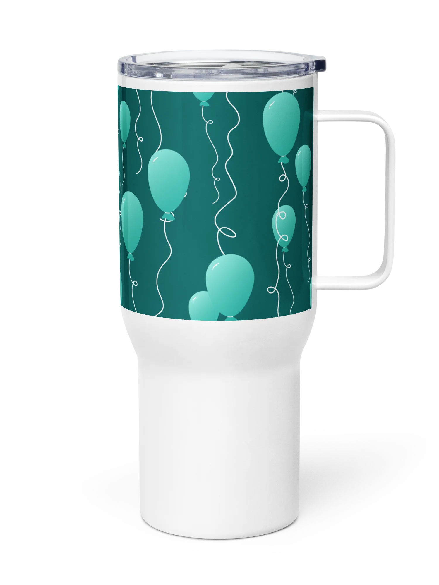 Party Time! Teal Balloon Stainless Steel Travel Mug with Handle product image (2)