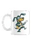 Retro Dog Playing Bass Guitar Mug – Vintage Cartoon Bassist Coffee Mug, Funny Musician Gift for Dog Lovers