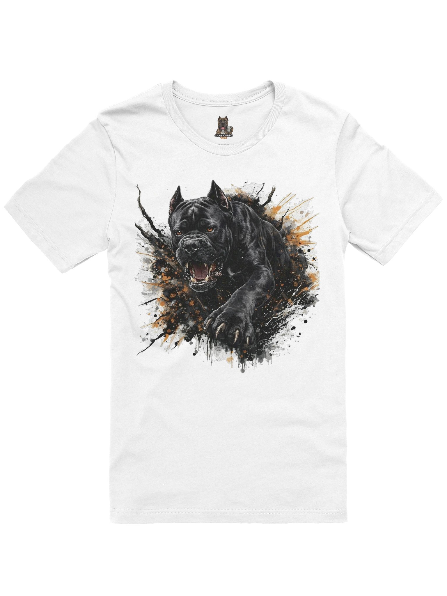 Fierce Black Cane Corso T-Shirt – Ink Splatter Italian Mastiff Attack Art Print | Guard Dog Shirt | Cane Corso Owner Gift product image (1)