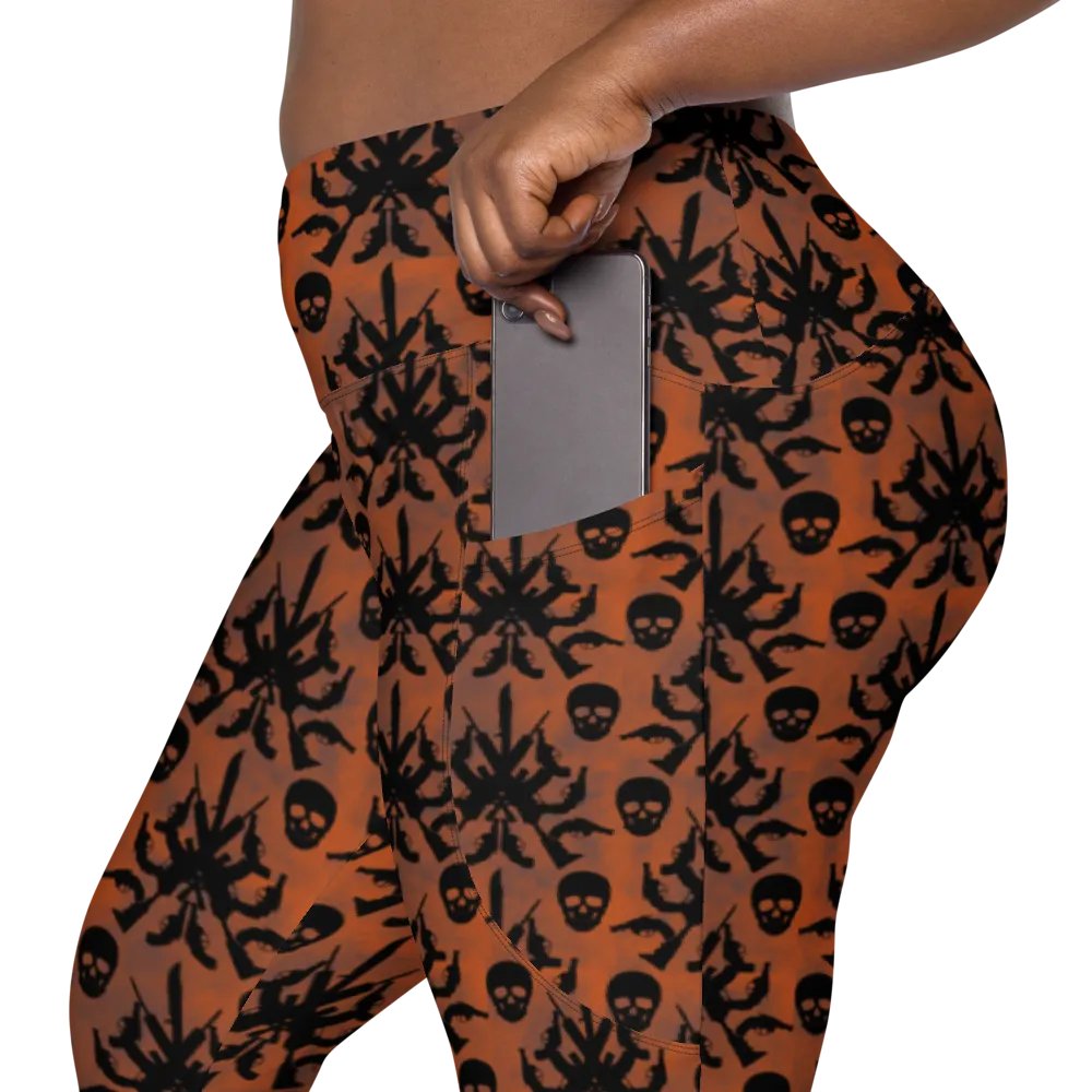 Gothic 2A High Waist Pocket Leggings - Orange product image (12)