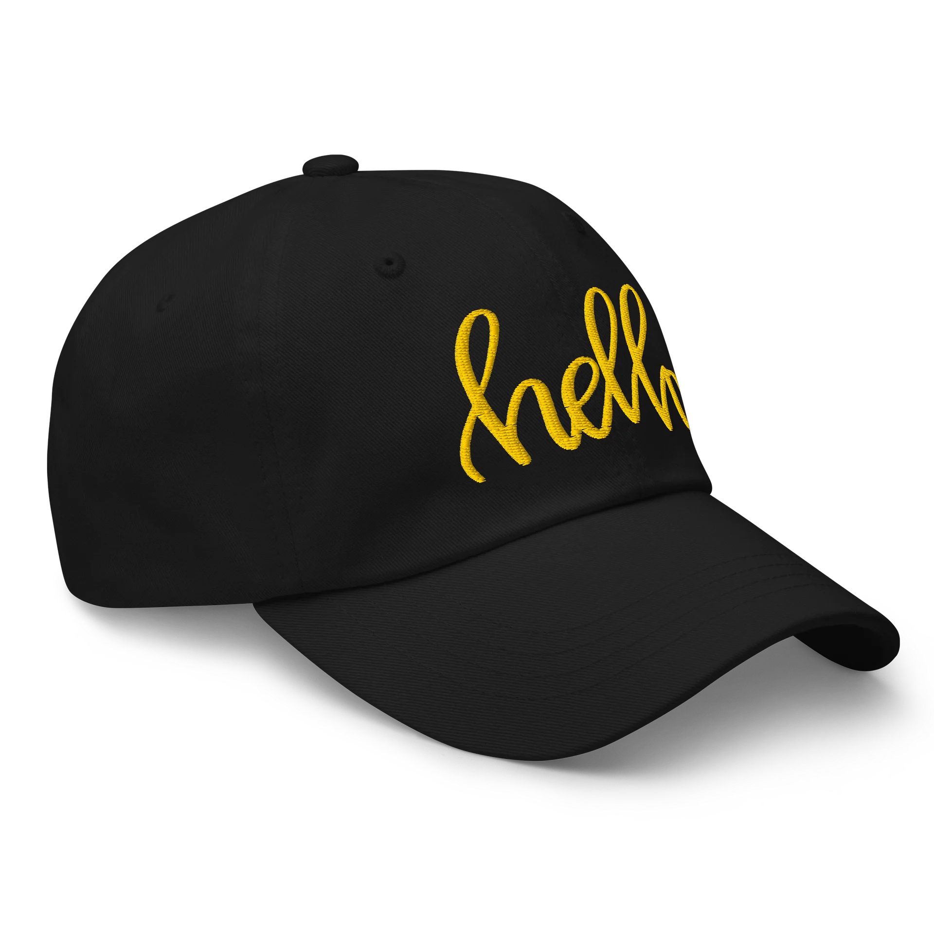 AK’s Hello! — Soft Golden Yellow on Black - Hat product image (3)