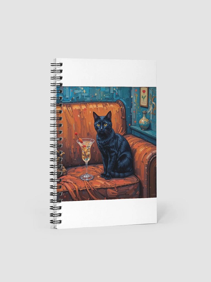 BLACK CAT ON COUCH NEXT TO MARTINI product image (1)