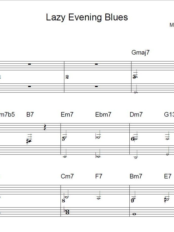 Lazy Evening Blues - Blues piano - Piano sheet music product image (1)