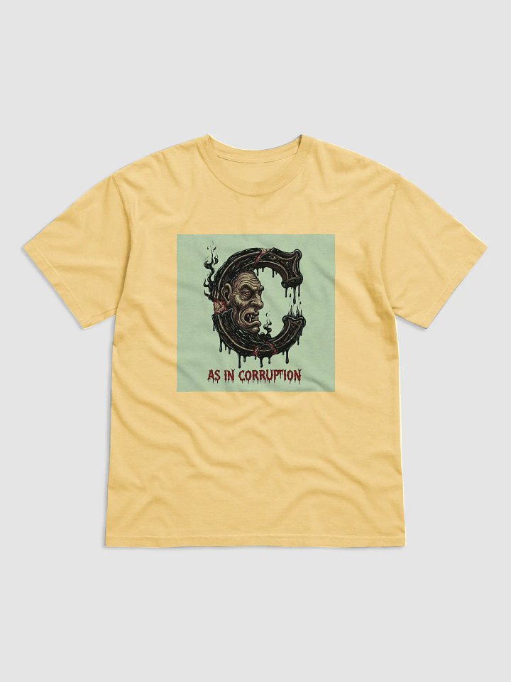 C as in corruption heavy weight t-shirt by dark alphabet product image (1)