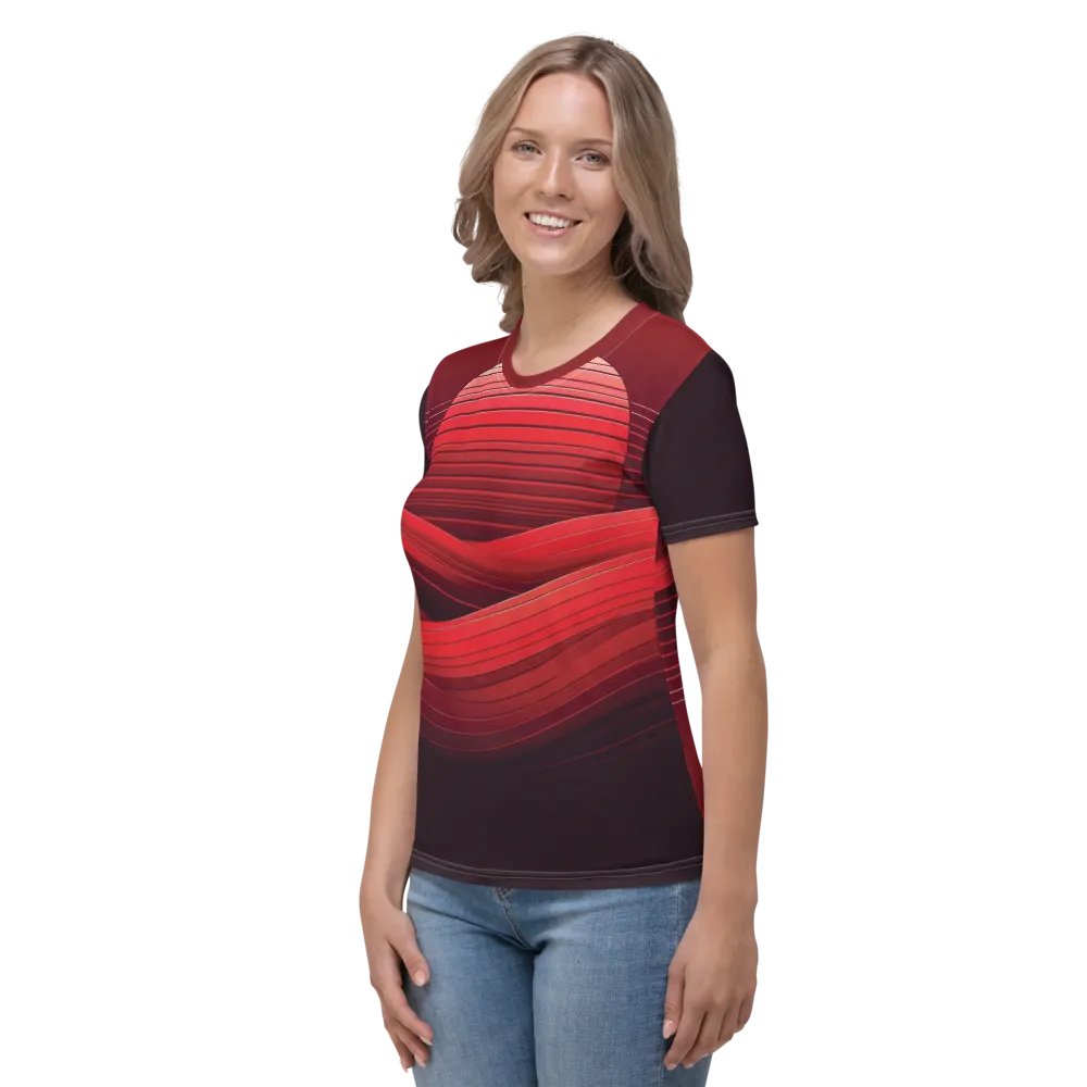 Women's Full-Print-10 Red Glitch Tee product image (2)