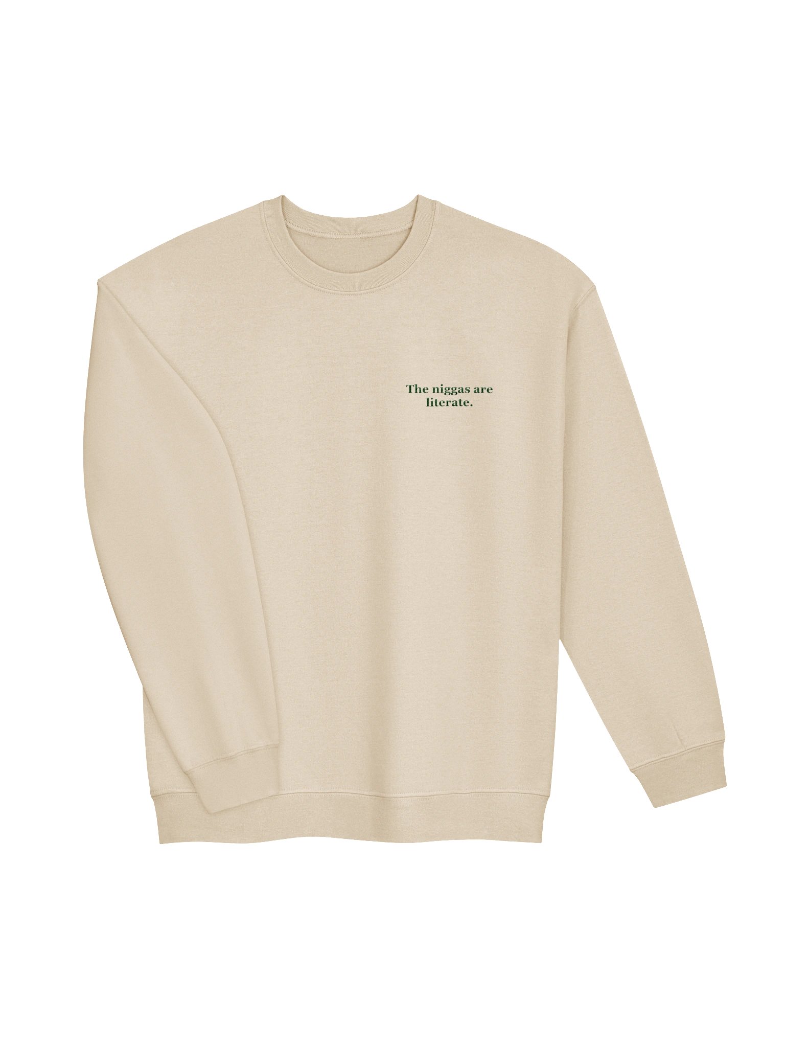 the n*ggas are literate oatmeal crewneck sweatshirt product image (3)