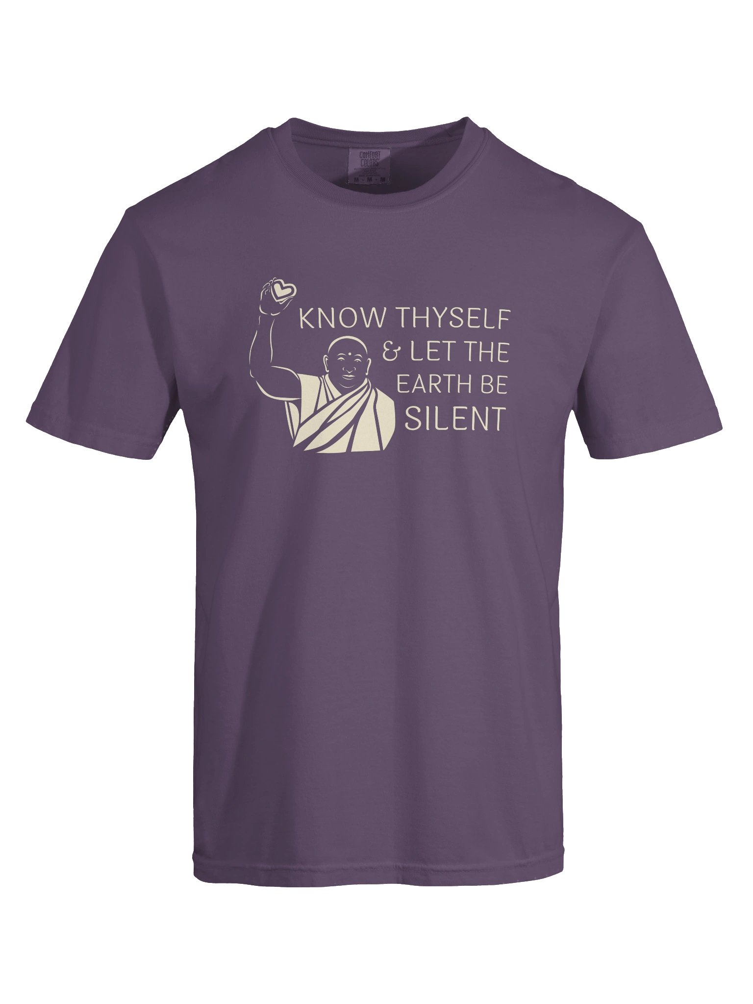Know Thyself and Let the Earth Be Silent Enlightened Monk (white design) T Shirt product image (153)