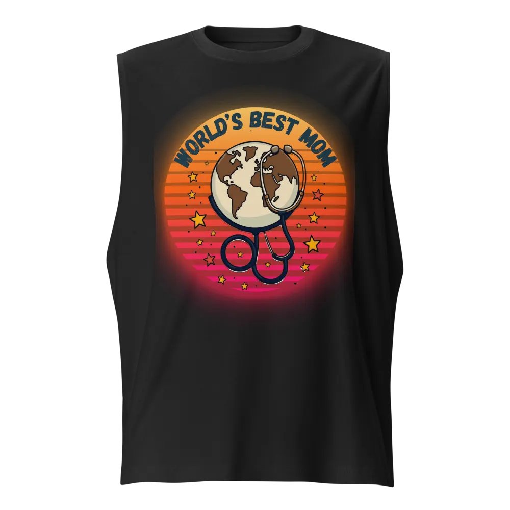 World's Best Mom Earth Stethoscope Muscle Tank product image (1)