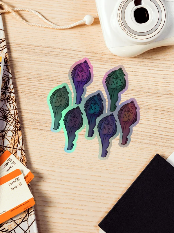 Colorful hali-butt Kiss-Cut Holographic Sticker Sheet product image (1)